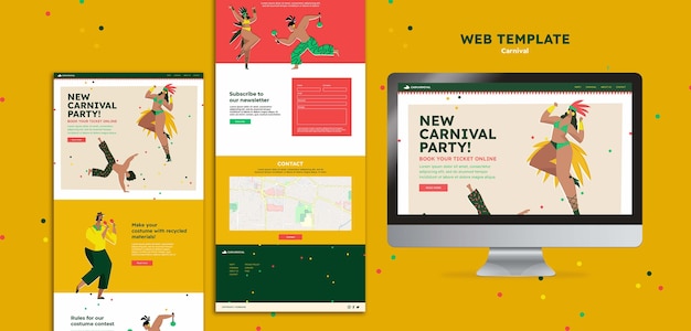 Flat design web carnival template