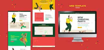 Free PSD flat design web carnival template