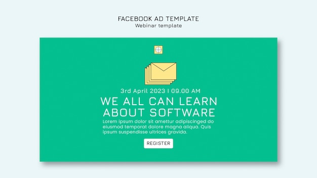 Flat design webinar template design