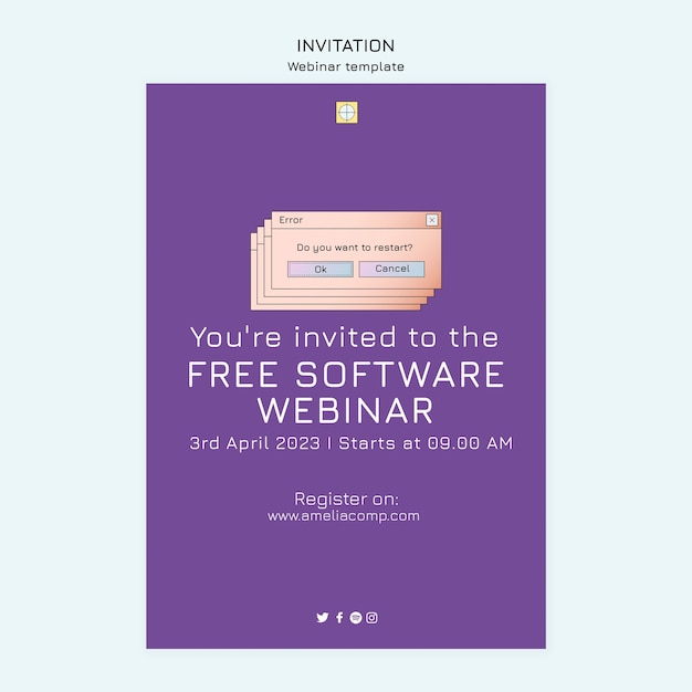 PSD gratuito modello di webinar design piatto