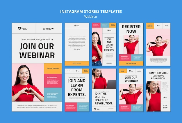 Flat design webinar template