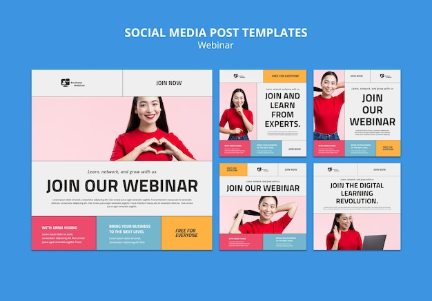 Flat design webinar template