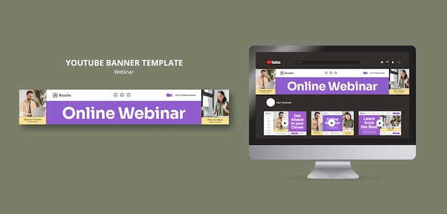 Free PSD | Flat design webinar template