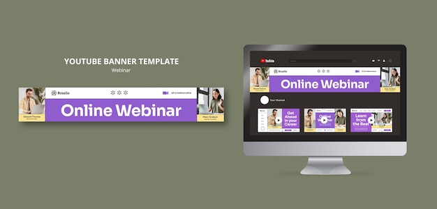 PSD gratuito modello webinar design piatto