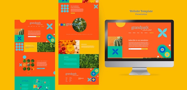 Free PSD flat design website presentation template