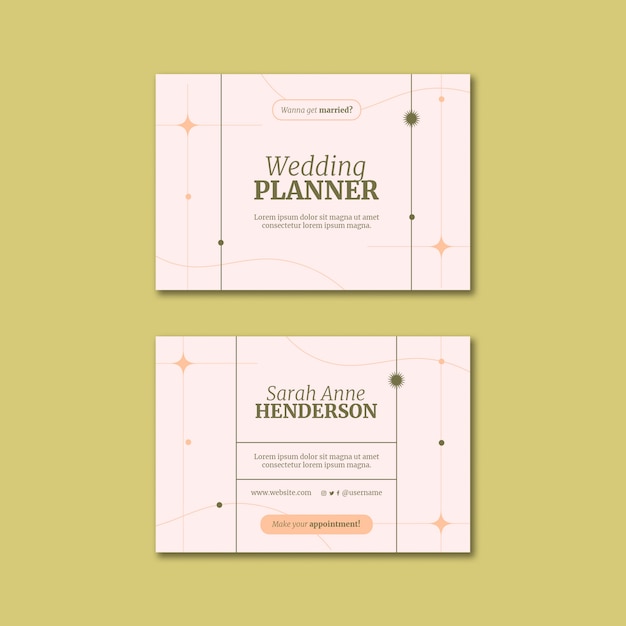 Free PSD flat design wedding planner template