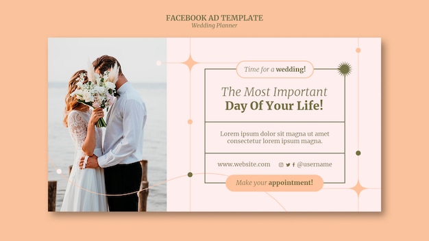 Free PSD flat design wedding planner template