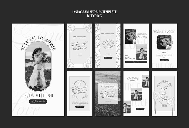 Free PSD flat design wedding template design