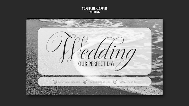 Free PSD flat design wedding template design