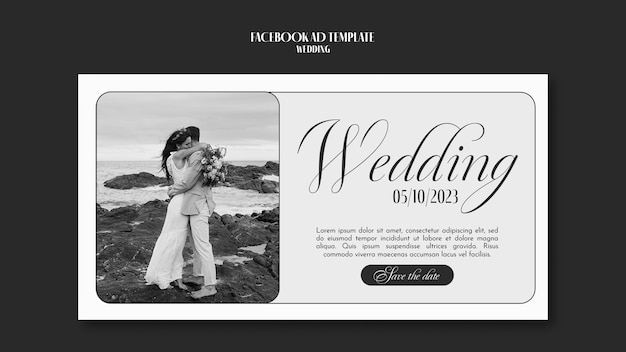 Free PSD flat design wedding template design