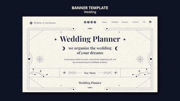 Flat design wedding template