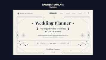 Free PSD flat design wedding template