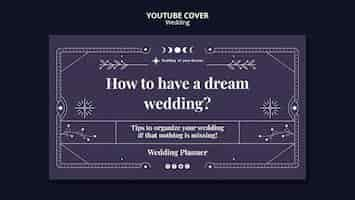 無料PSD フラットなデザインの結婚式のテンプレート