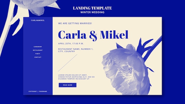 Flat design wedding template