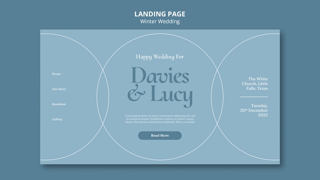 Free PSD flat design wedding template