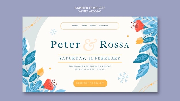 Flat design wedding template