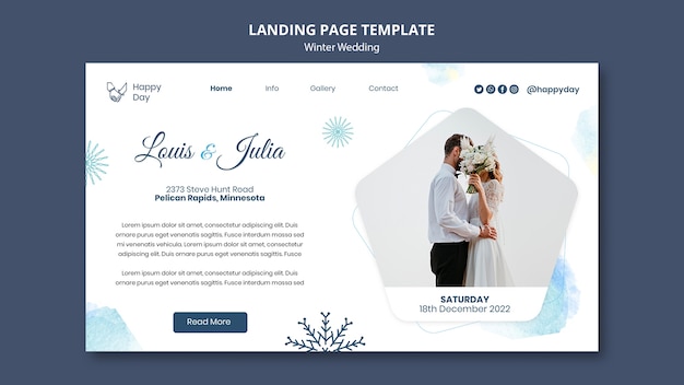 Flat design wedding template