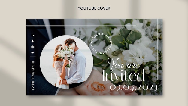 Free PSD flat design wedding template