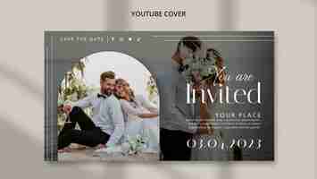 Free PSD flat design wedding template