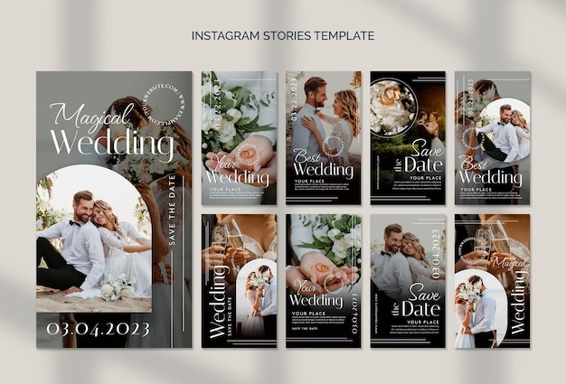 Free PSD flat design wedding template