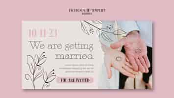 Free PSD flat design wedding template