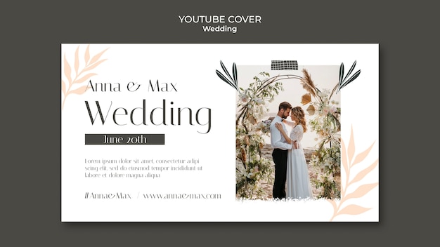 Free PSD flat design wedding template