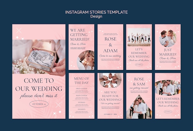 Free PSD flat design wedding template