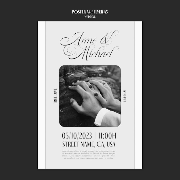 Flat design wedding template