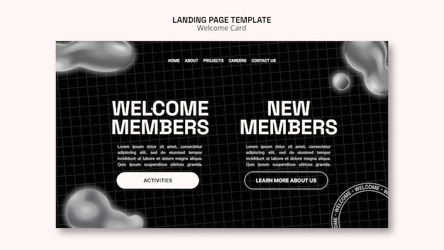 無料PSD フラットなデザインのウェルカム カード テンプレート