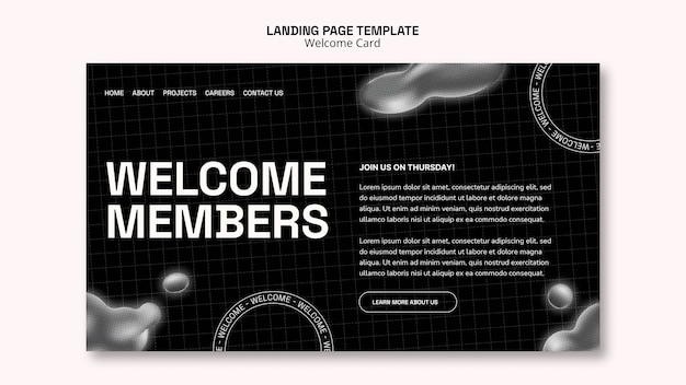 Free PSD flat design welcome card template