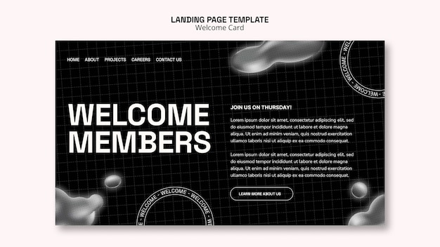 Flat design welcome card template