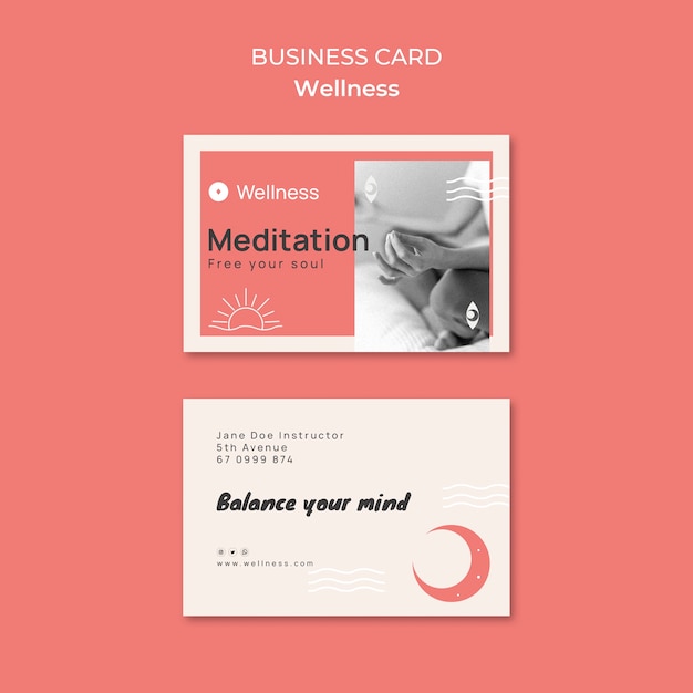 Free PSD flat design wellness template