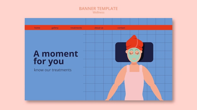 無料PSD フラットなデザインのウェルネス テンプレート