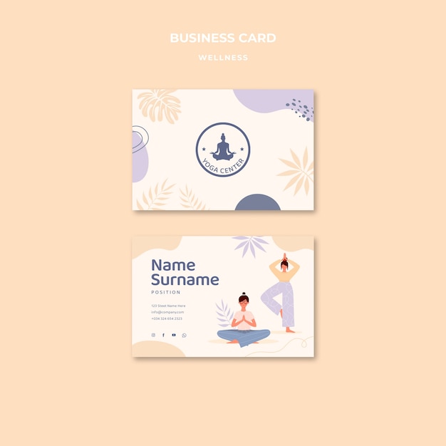 Flat design wellness template