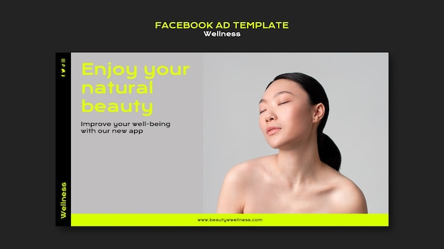 Free PSD flat design wellness template