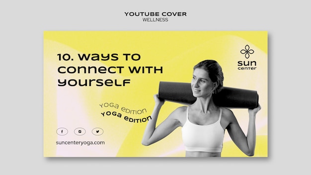 Free PSD flat design wellness yoga template