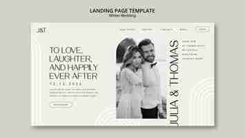 Free PSD flat design winter wedding landing page template