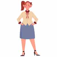 Free PSD flat design woman character isolated