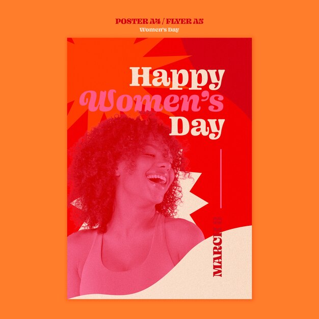 flat design women's day poster template