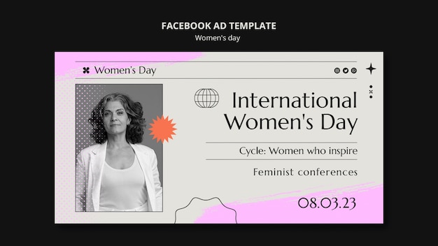 Flat design women's day template