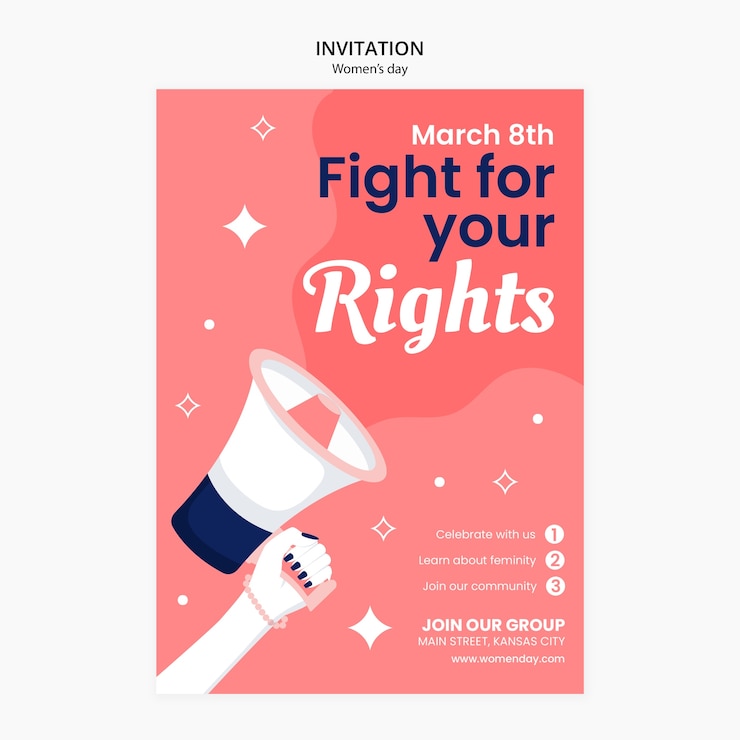 Free PSD flat design women's day template