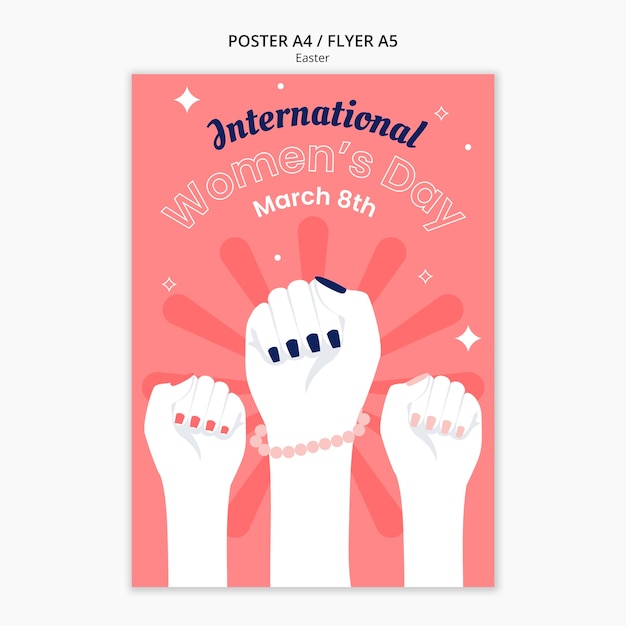 Free PSD flat design women's day template