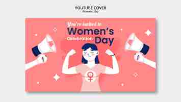 Free PSD flat design women's day template