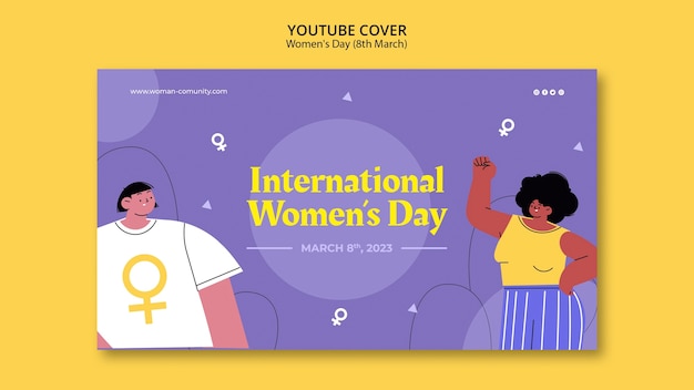 Free PSD flat design women's day template