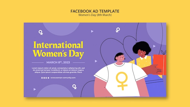 Free PSD flat design women's day template