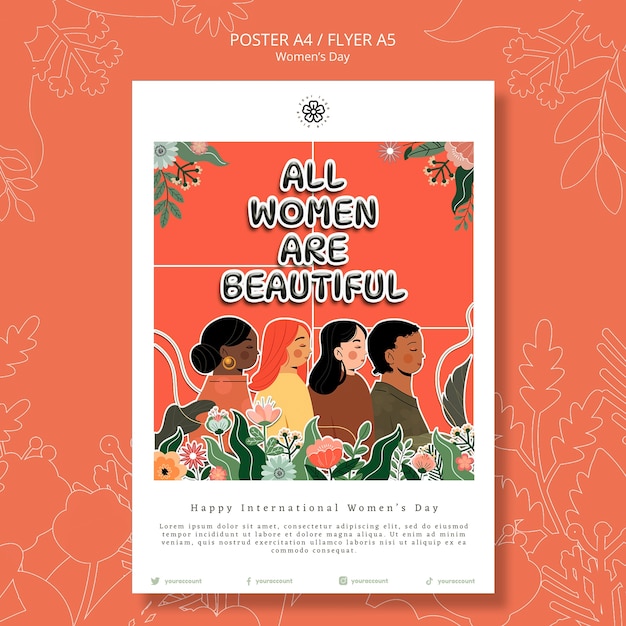 Flat design women's day template