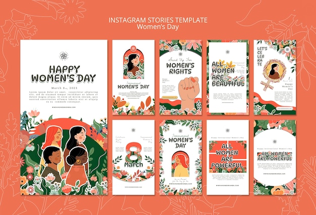 Free PSD flat design women's day template