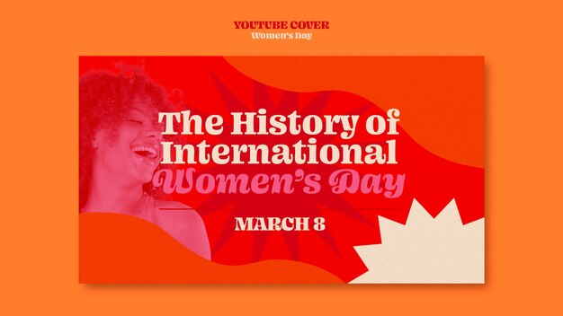 Flat design women's day youtube cover