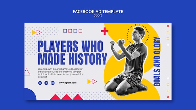 PSD gratuito template facebook di allenamento a disegno piatto