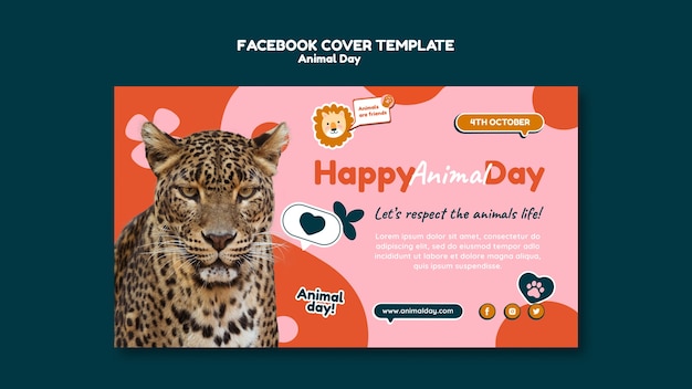 Flat design world animal day template